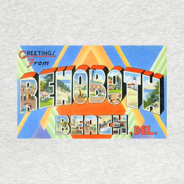 Greetings from Rehoboth Beach, Delaware - Vintage Large Letter Postcard by Naves